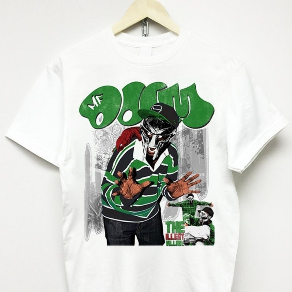 MF DOOM T-SHIRT Retro Rap Tee Hip Hop Drake Kanye Jordan Rodman